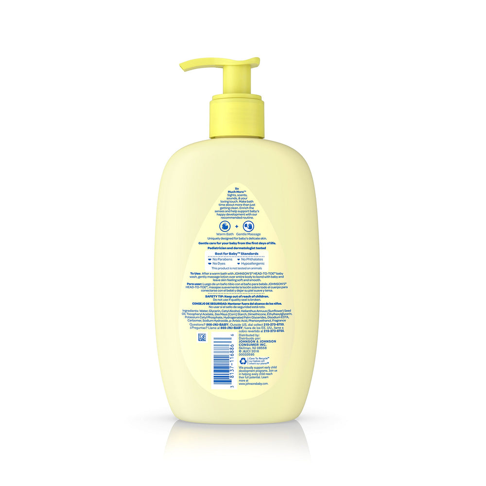 Soft-skin results after using Johnson's Head-to-Toe Baby Lotion.