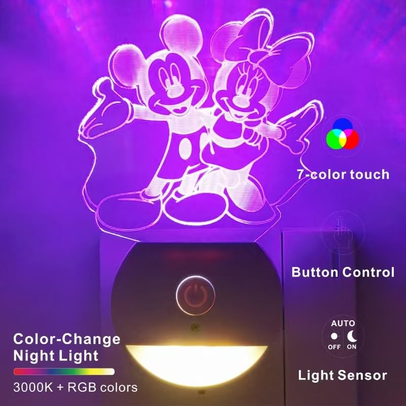 Joi-Fun Minnie/Mickey night light 3D illusion panel creates magical room accents