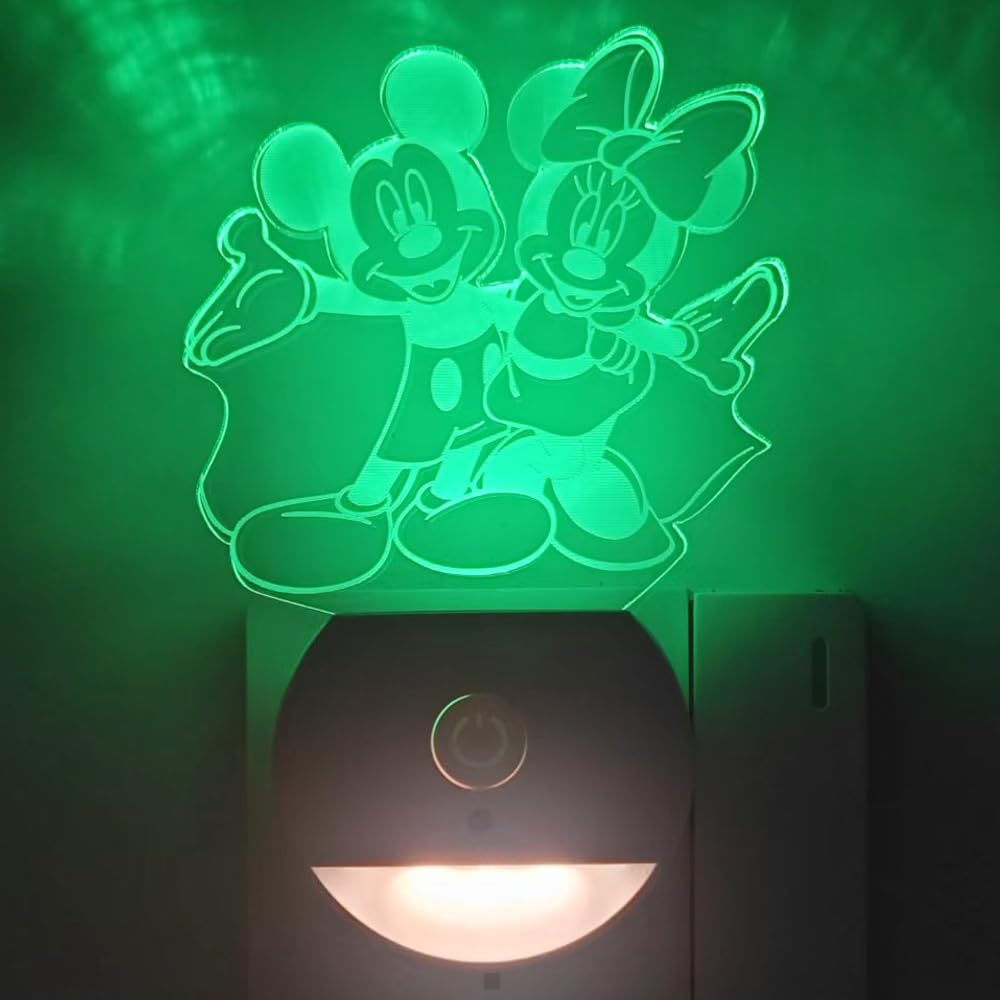 Joi-Fun Minnie/Mickey night light dusk-to-dawn sensor ensures hands-free night visibility