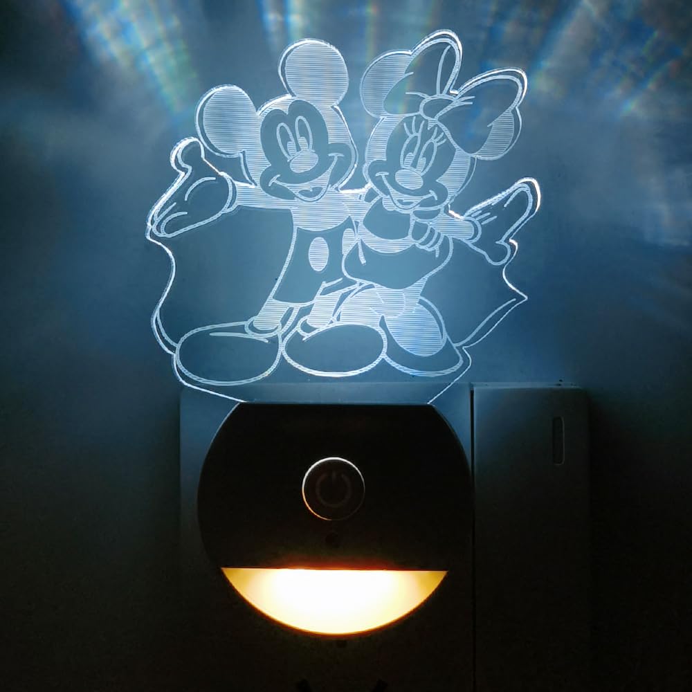 Joi-Fun Minnie/Mickey night light soft white mode gently dims for late-night trips