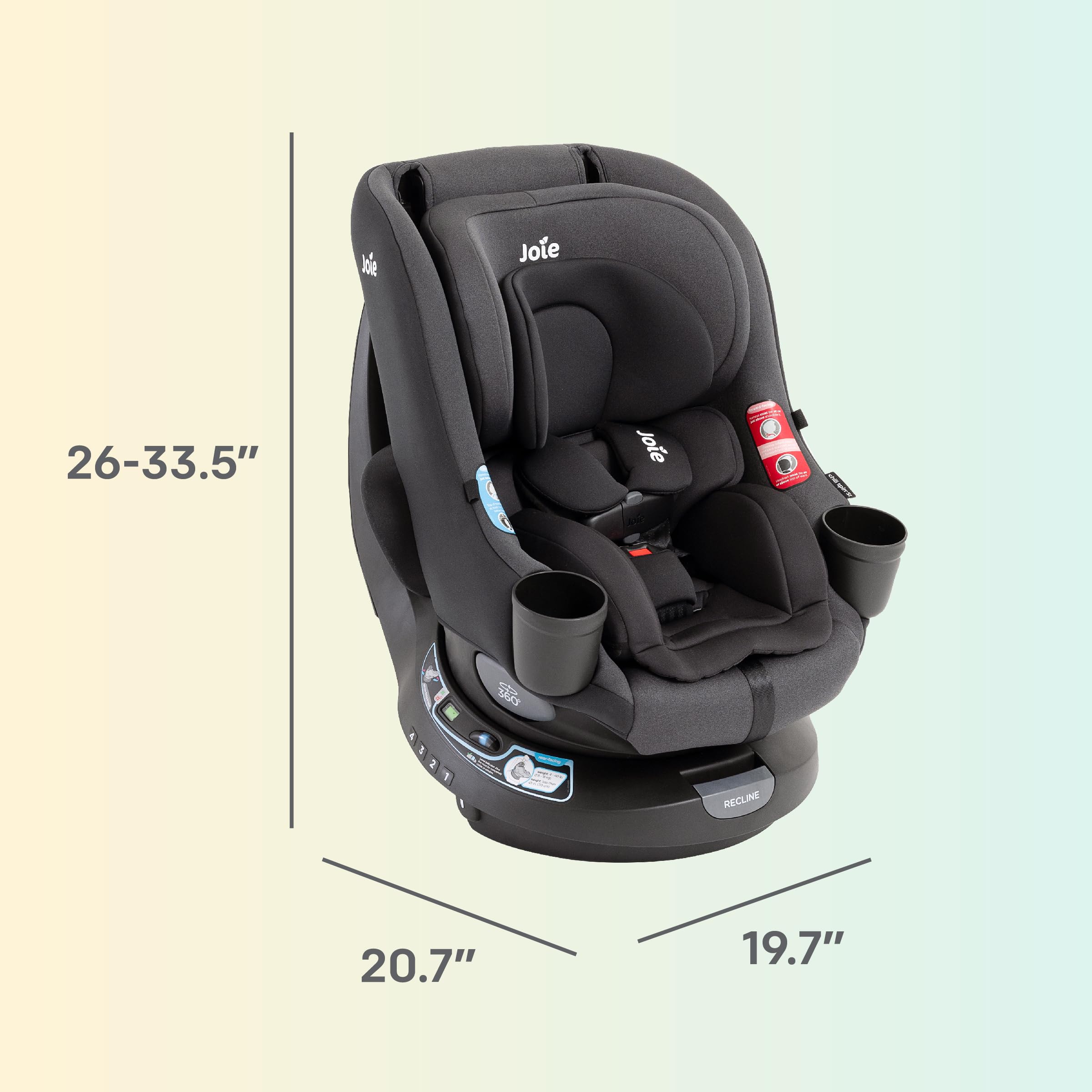 Joie Chili Spin SI height-adjustable headrest and harness in use.