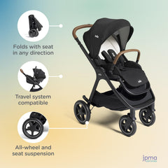 Joie Kava all-wheel-suspension demonstrates a smoother ride on sidewalks.
