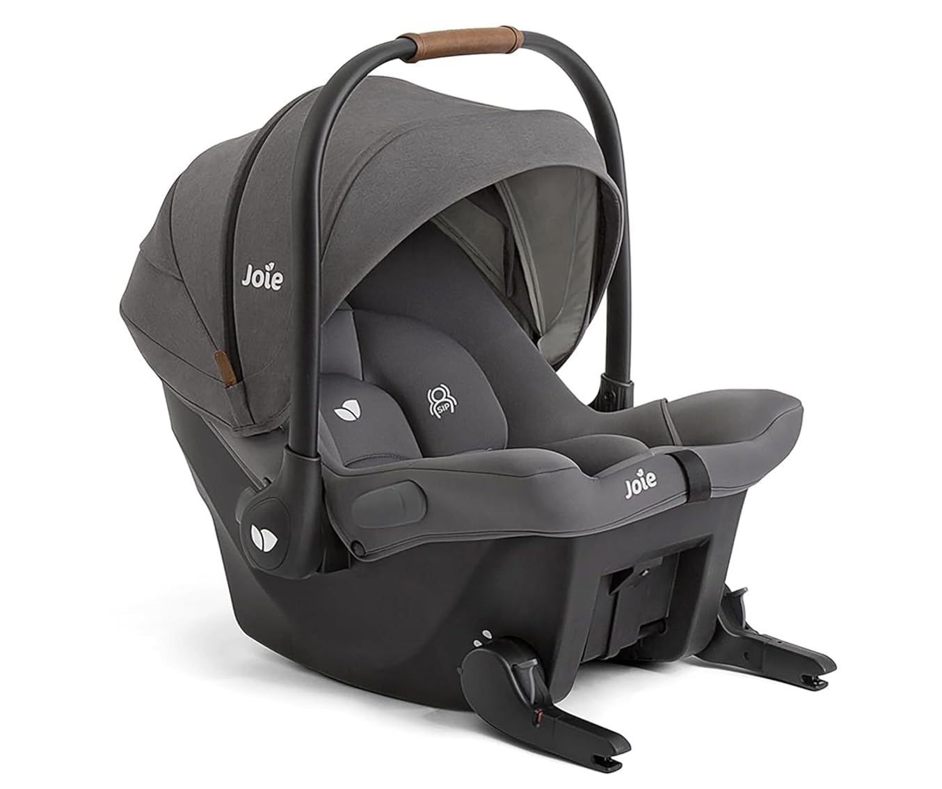 Joie Mint Latch baseless seat front view shows portable installation ease.