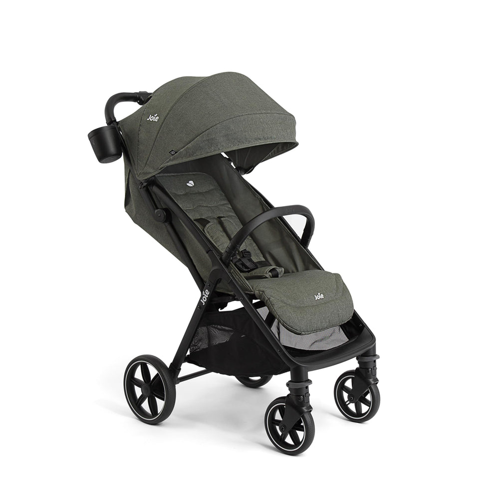Joie Nutmeg compact-stroller evergreen for easy city strolling and daily errands.
