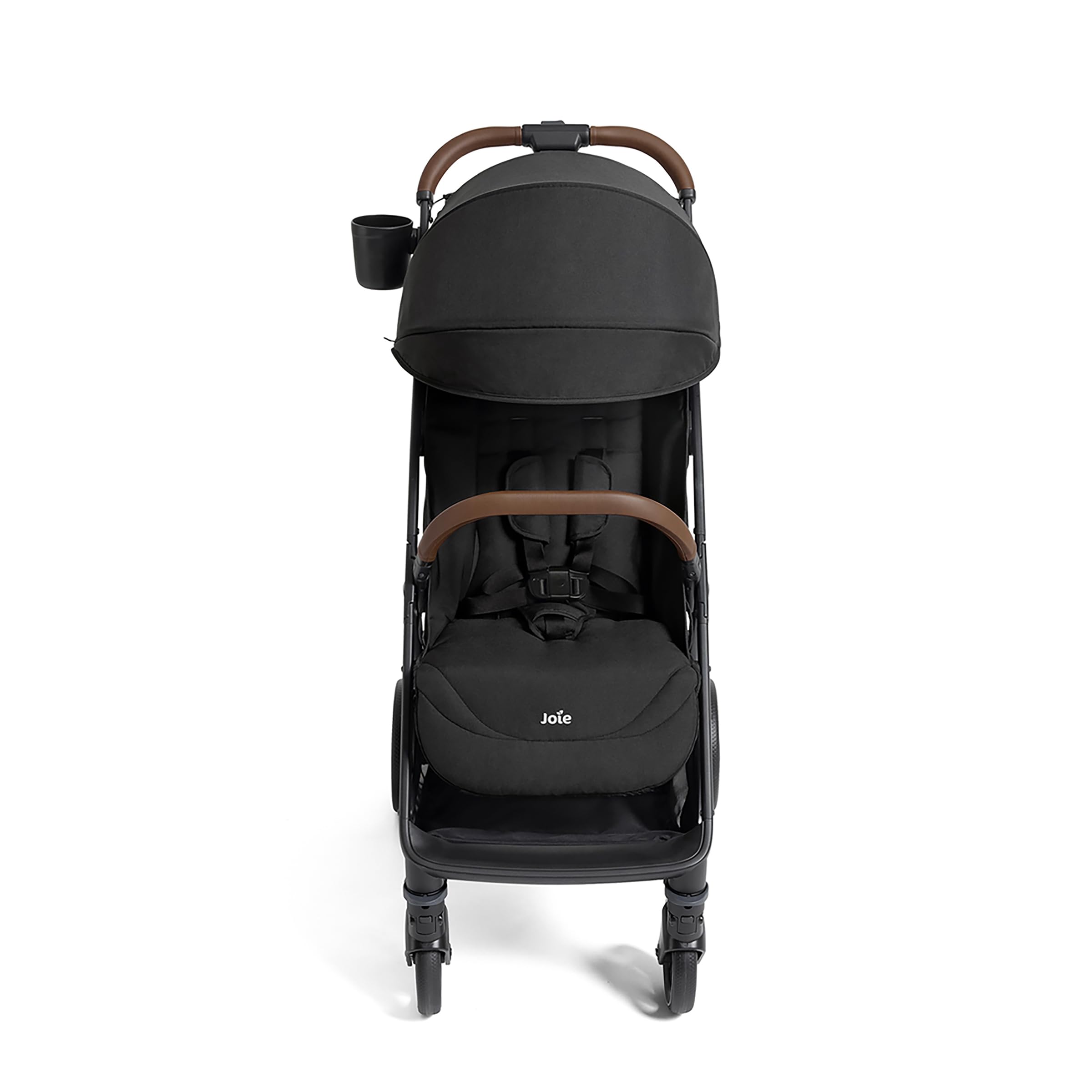 Joie Nutmeg compact stroller folding action demonstrates effortless one-hand collapse.