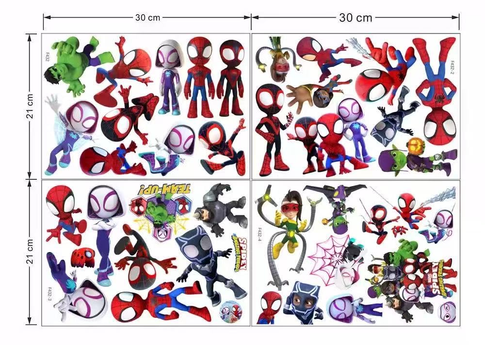 Joi-Fun Spideyman wall sticker adhesive removable feature allows updates without damage.