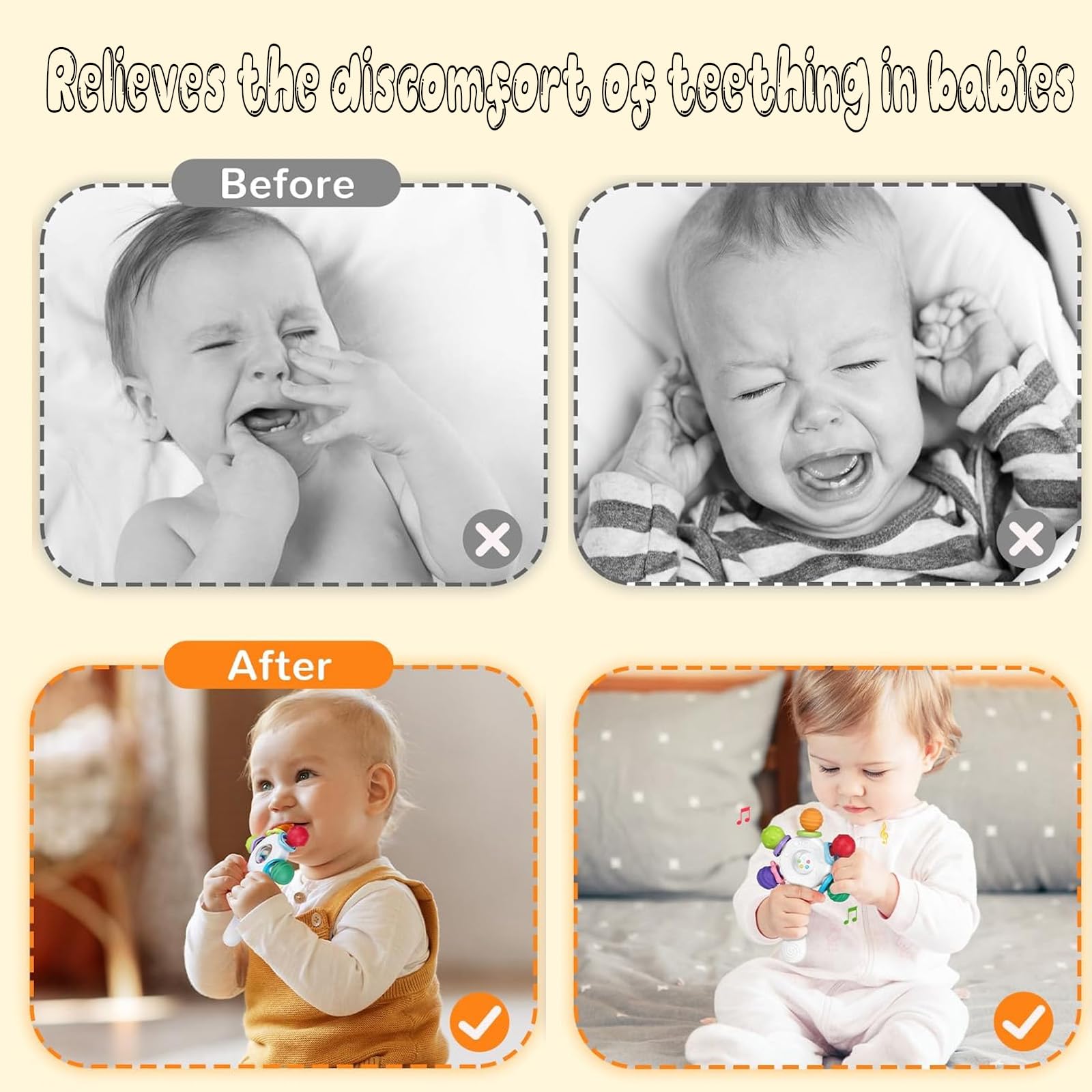 Joinshow dual-function 3-in-1 teether and melodic toy supports development.