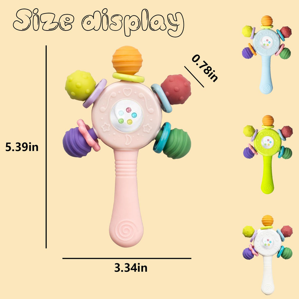 Joinshow ergonomic grip teether enhances tiny hands' grasp during teething.