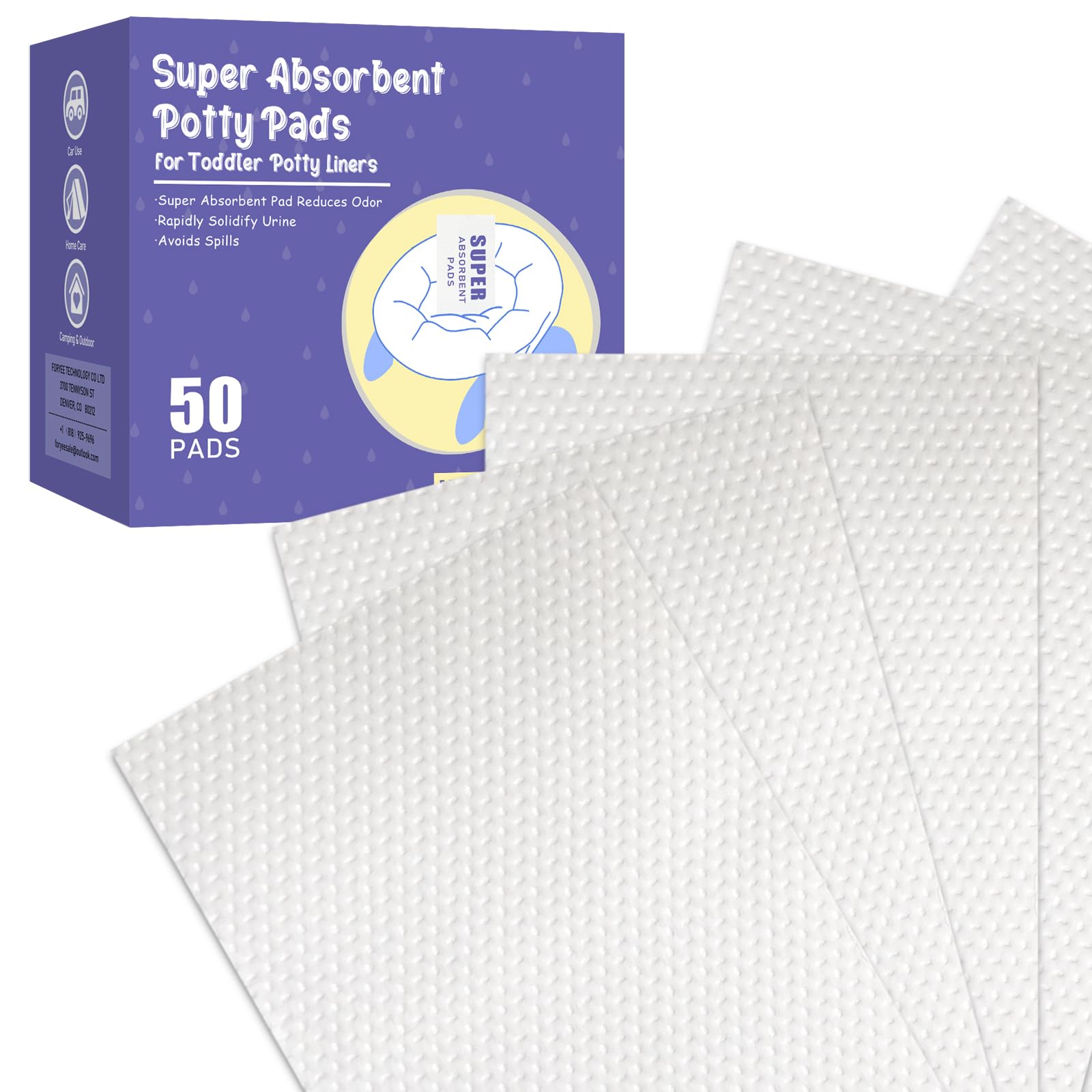 JOJHDR potty pad compact absorbent for on-the-go use, prevents leaks and mess.