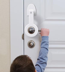 Jokari guard on a shower dial enables safe bathing routines for kids.