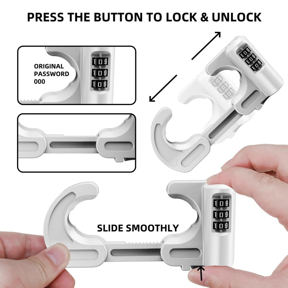 Jola's House cabinet locks on drawers and doors for versatile child safety.