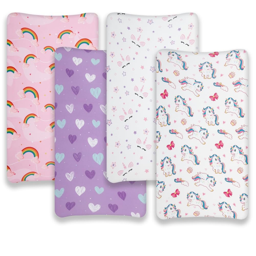 Jola's House unicorn rainbow design changing pad cover adds playful nursery style.