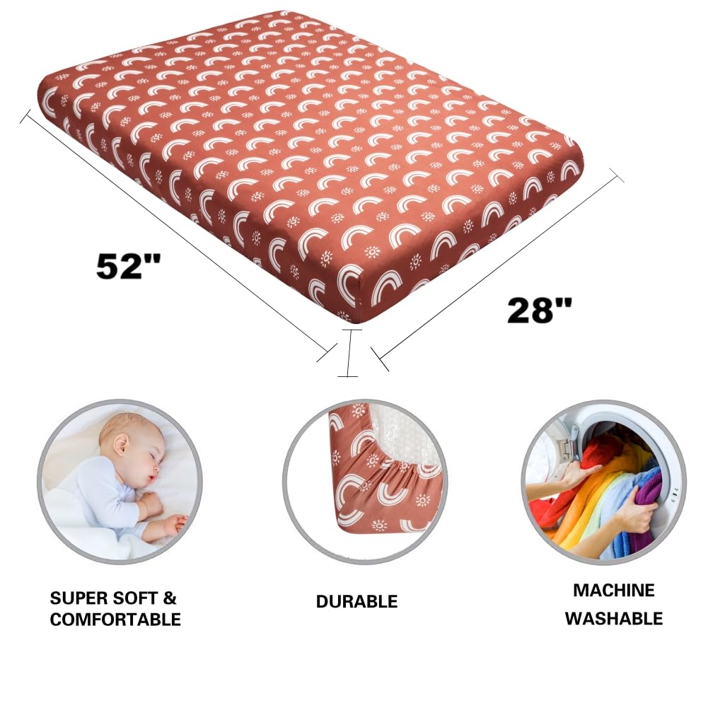 Jola's House machine-washable crib sheets: effortless cleanup with cold wash cycles.