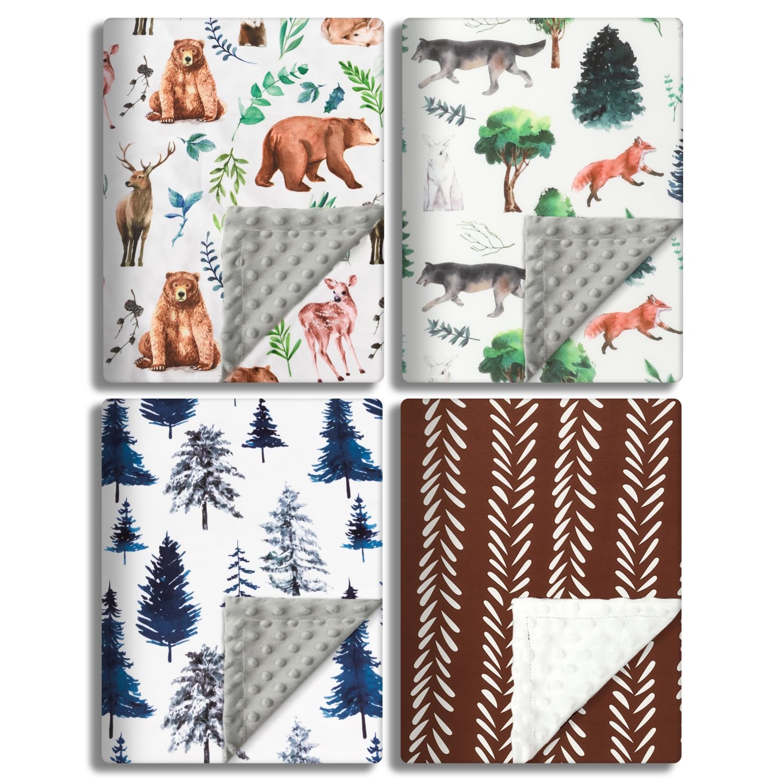 Jola's House woodland blanket forest design for newborn cuddles and warmth.