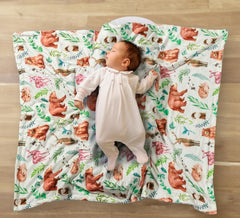 Jola's House woodland blanket forest design ideal for crib or stroller.