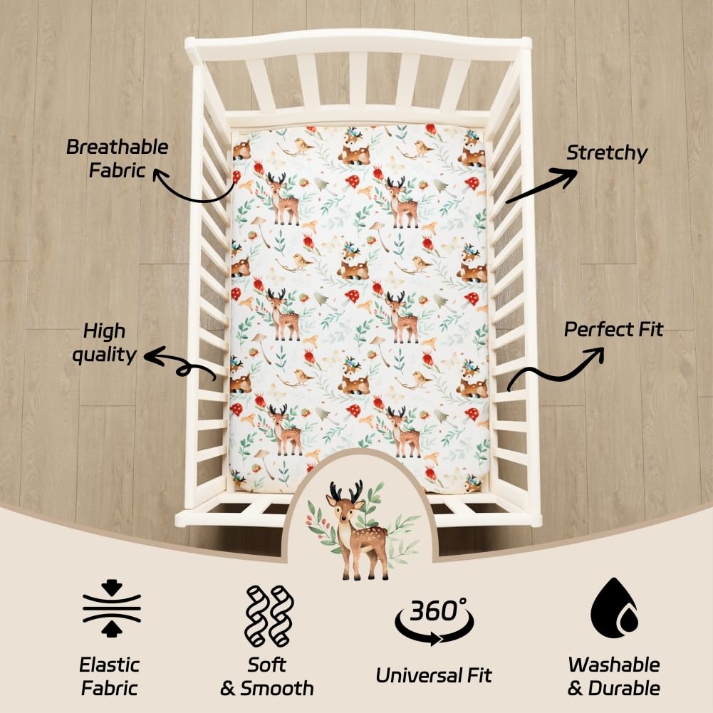 Jola's House 52x28 crib sheet fits standard mattresses for easy setup