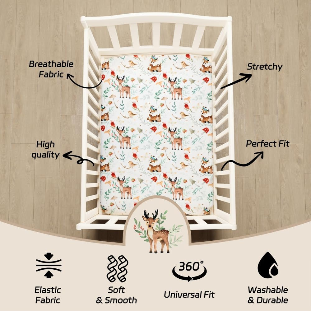 Jola's House 52x28 crib sheet fits standard mattresses for easy setup