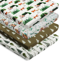 Jola's House Woodland Forest Animals N Play Sheets folded show soft-touch fabric for cozy naps