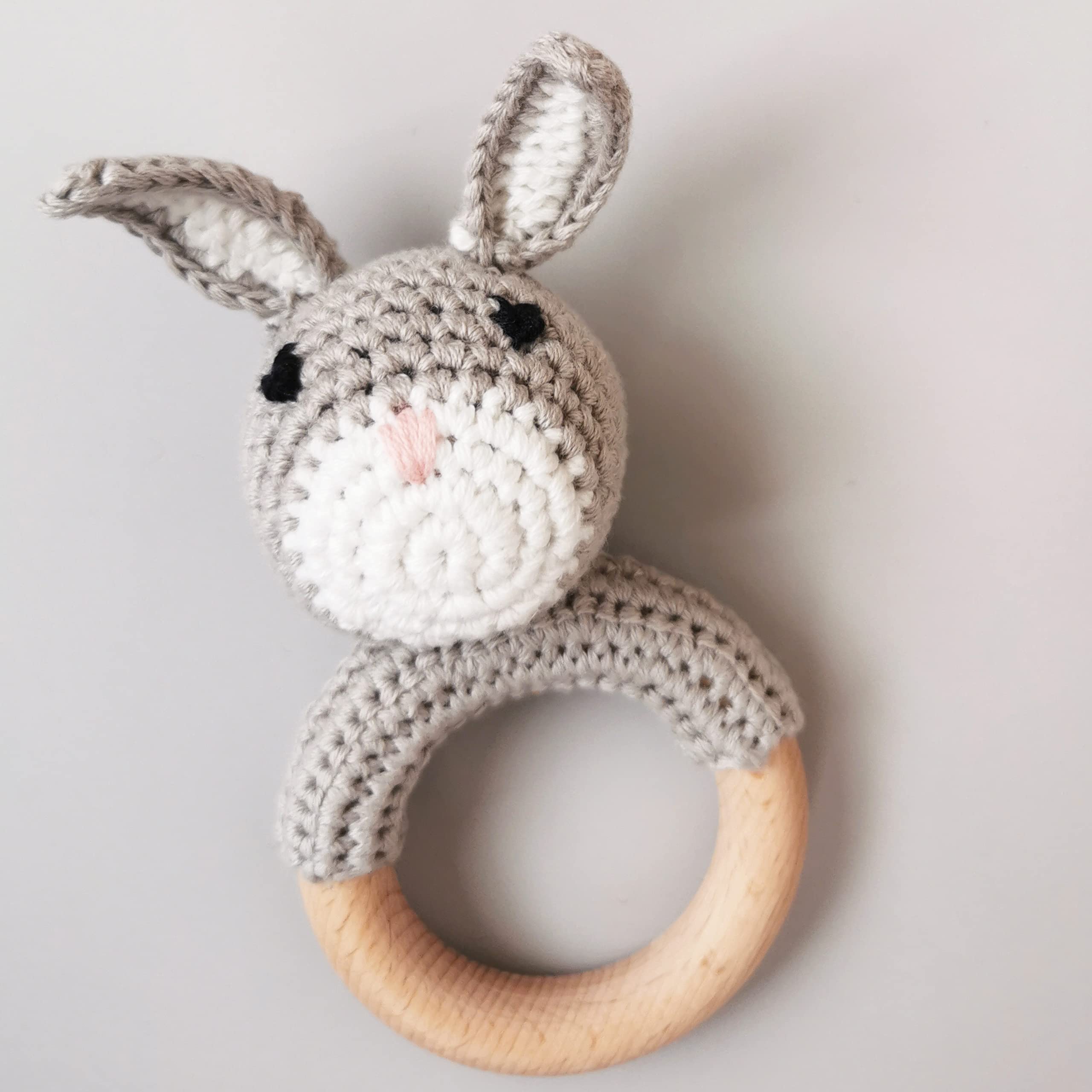 Joliecraft soft cotton yarn rattle close-up highlighting texture for tactile play