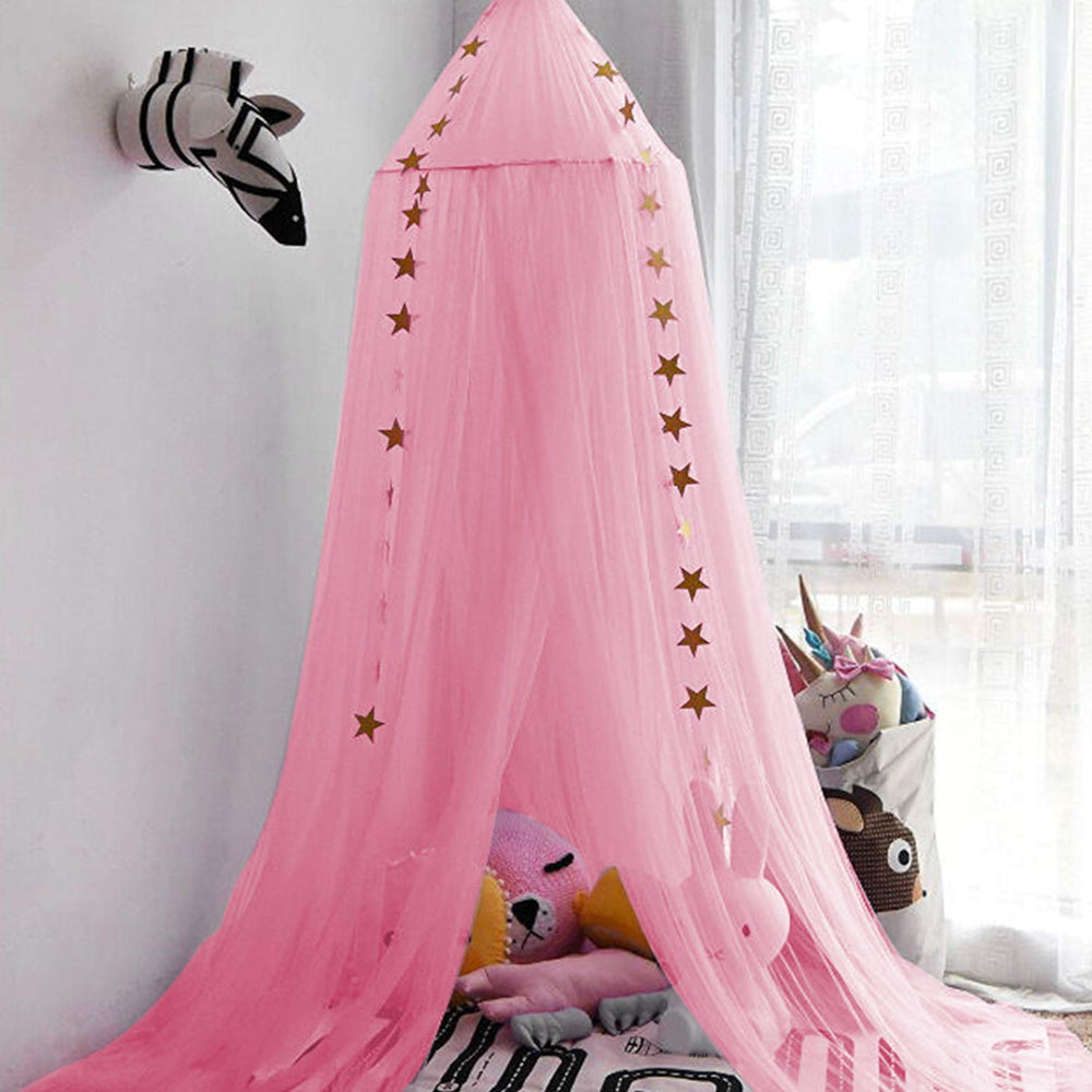 Jolitac Princess Bed Canopy easy-installation demonstrates quick setup without tools.