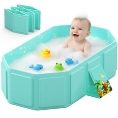 Jollcma collapsible baby bathtub open-dimension for roomy, comfortable baths.