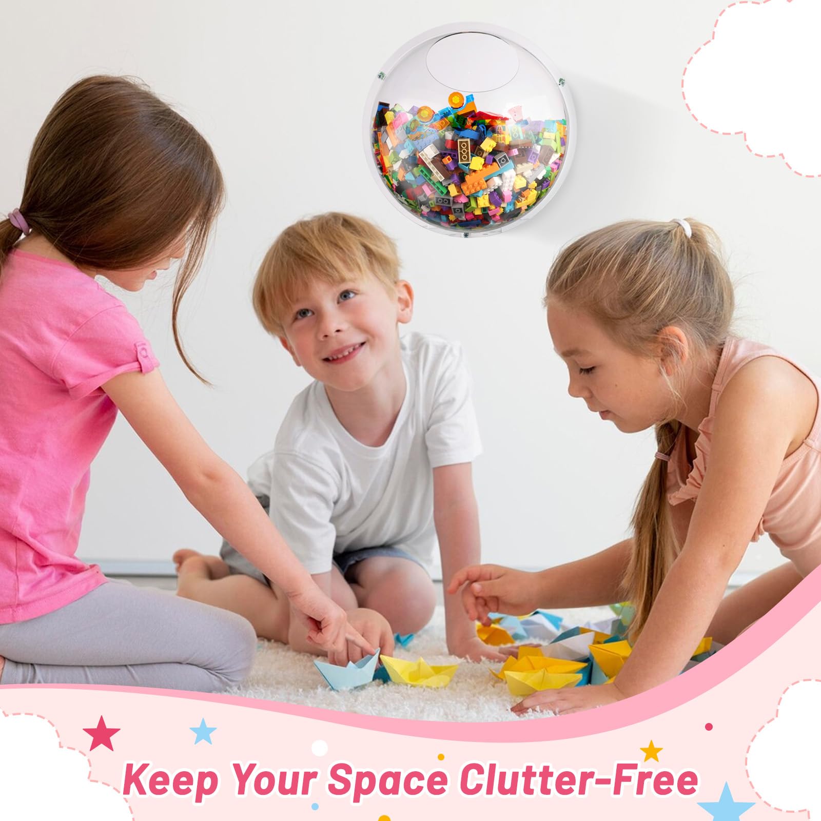JolliKids 30-centimeter dispenser fits compact playrooms efficiently.