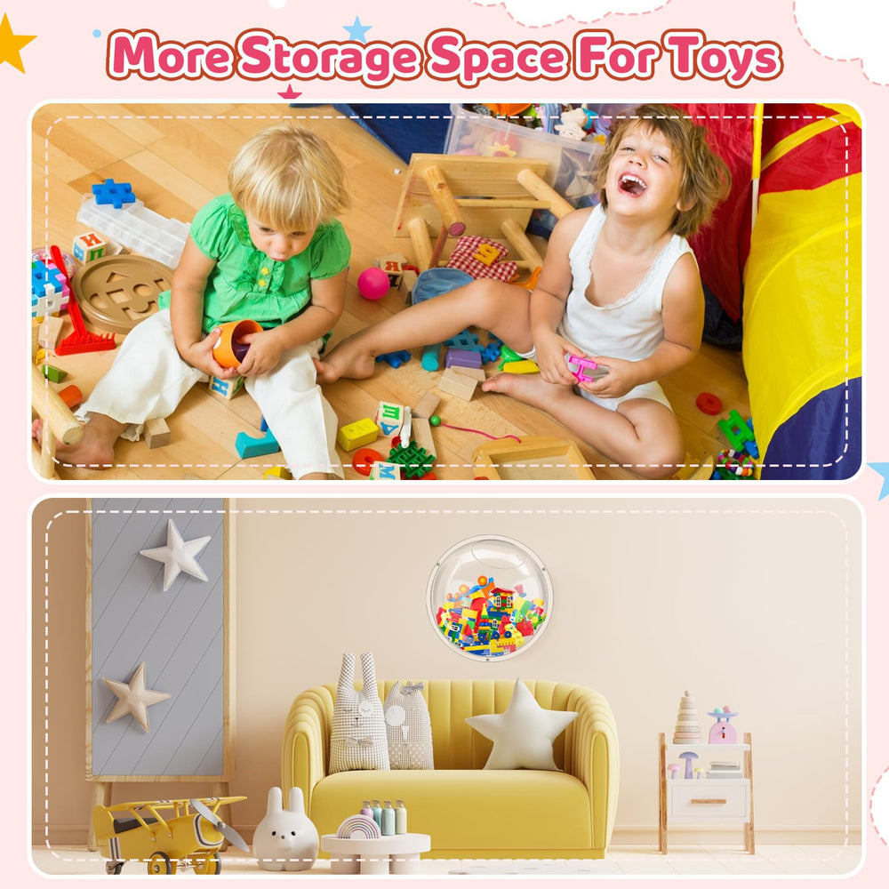 JolliKids two-pack setup provides extra organization for toys.