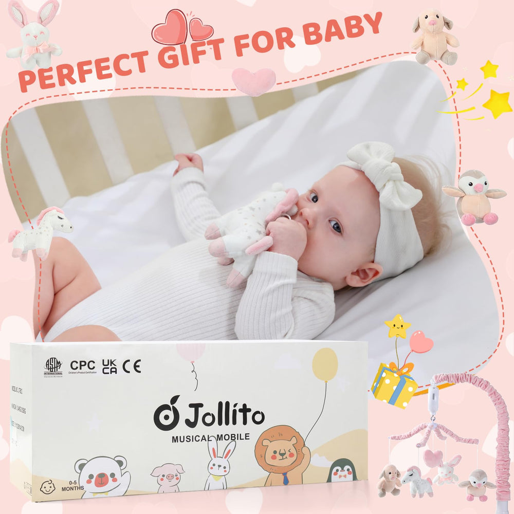 JOLLITO crib mobile nursery decor creates cozy sleeping environment