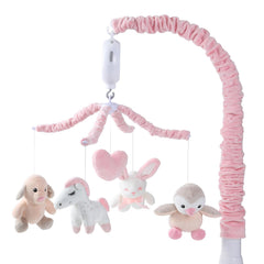 JOLLITO crib mobile soft pink soothing nursery decor for baby