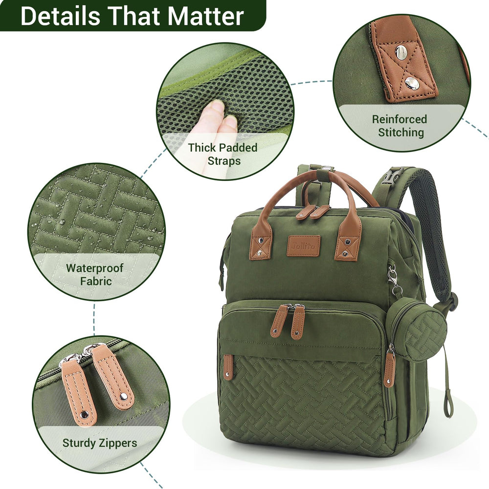 JOLLITO Diaper Bag Backpack ergonomic shoulder straps reduce strain during long outings.
