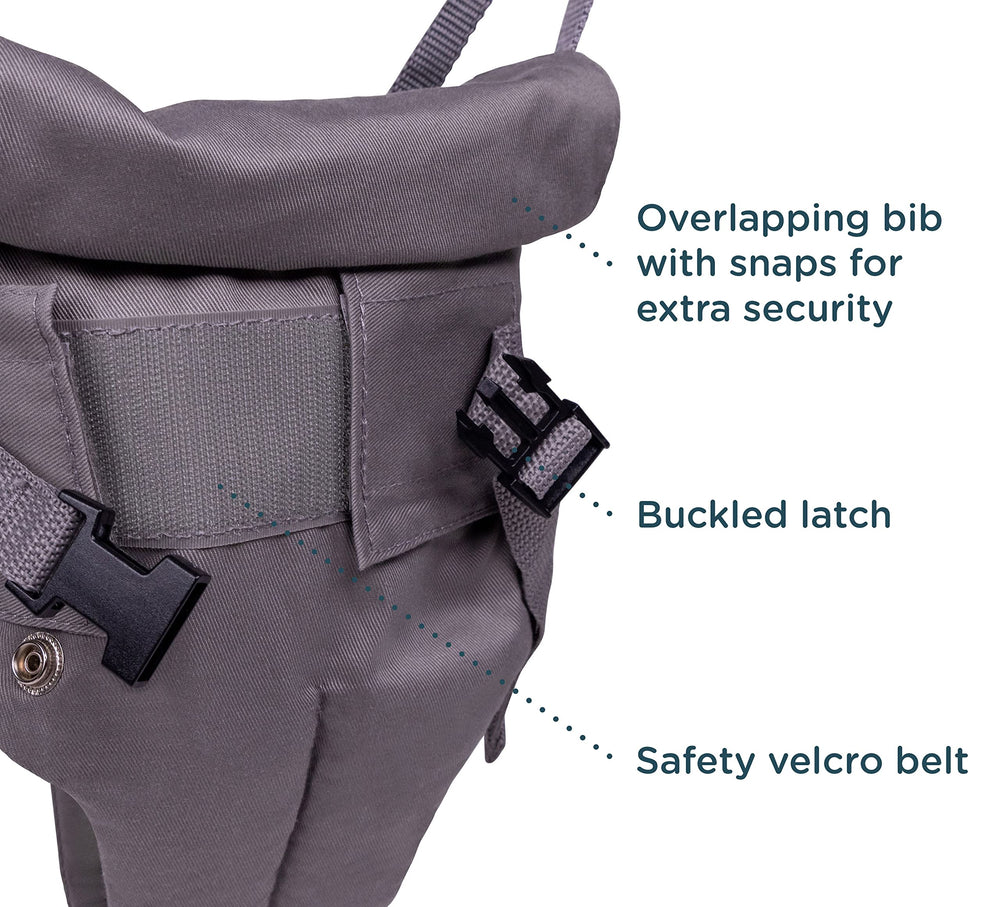 Jolly Jumper Elite indoors-outdoors use highlights versatile, doorway-free setup.