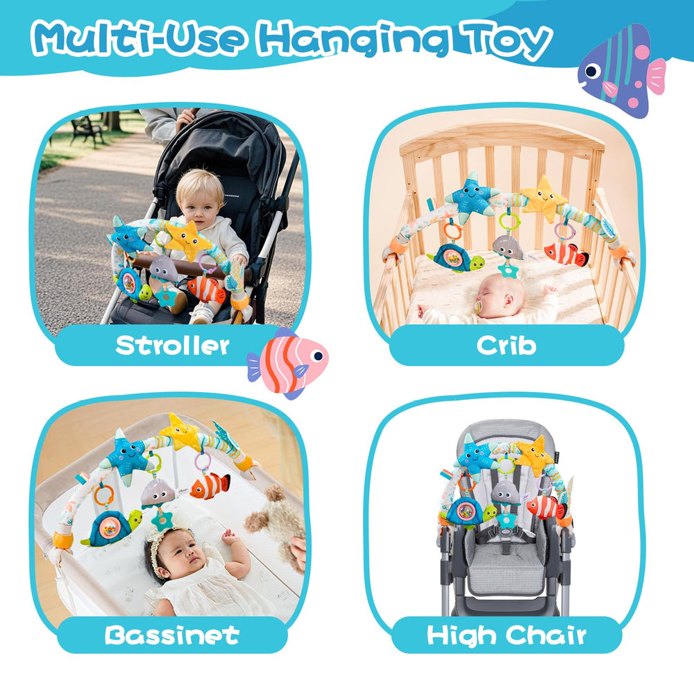 Jollybaby Starfish outdoor stroll-friendly toy provides on-the-go entertainment