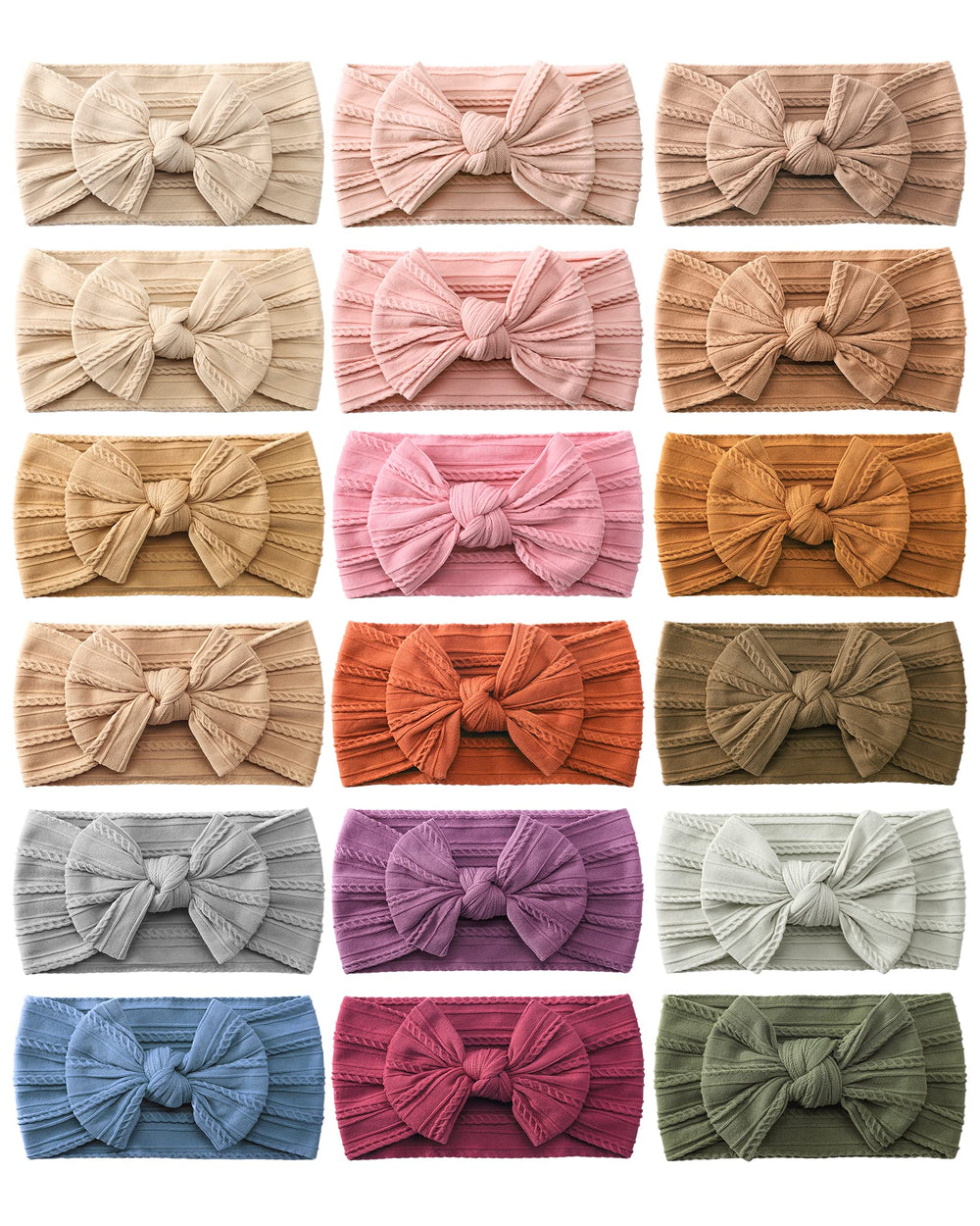 Jollybows 18pcs headbands set in assorted colors for easy outfit coordination.