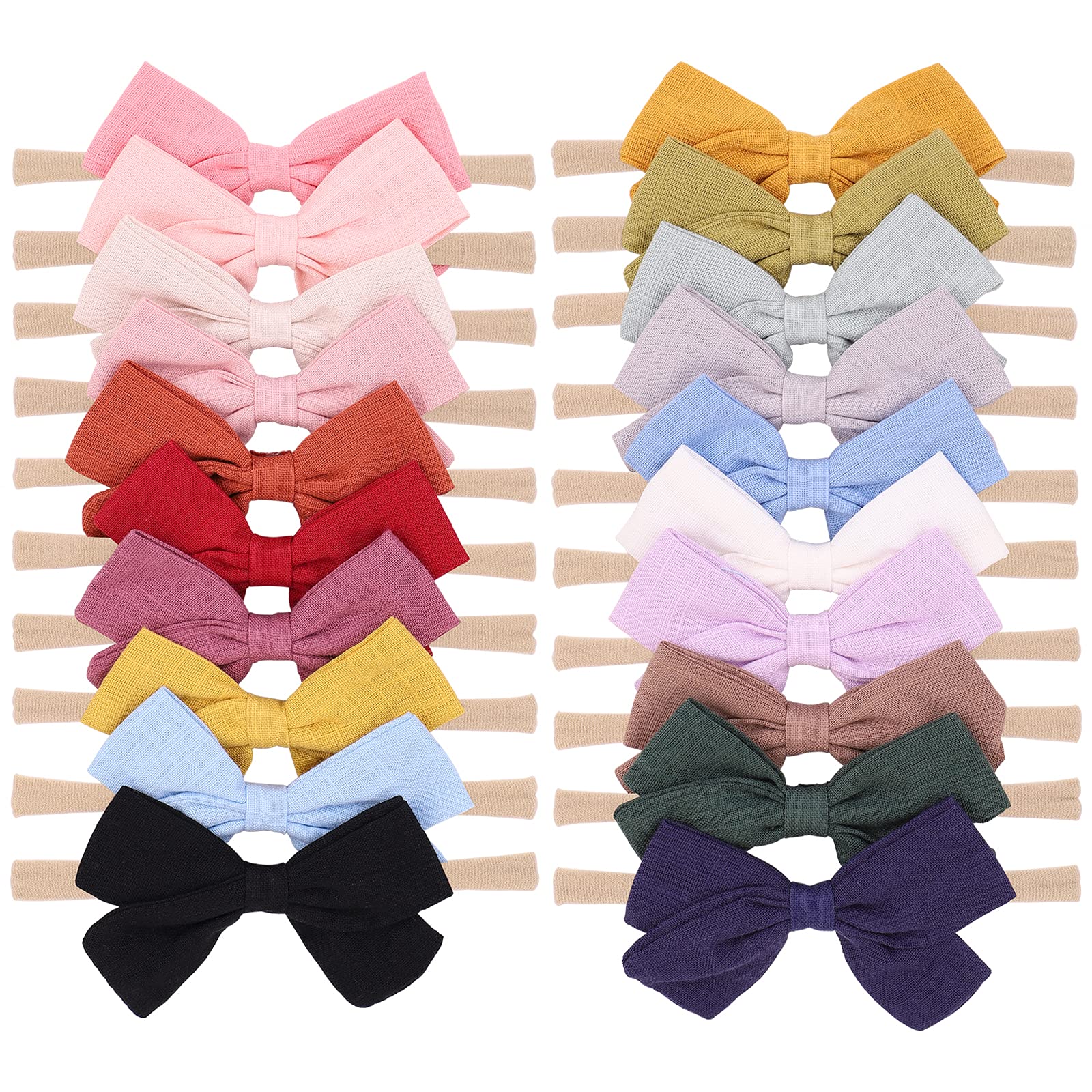 Jollybows 20-color baby bows collection for versatile outfit matching