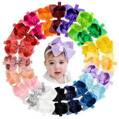 Jollybows 20pcs baby bows multicolored for vibrant daily outfits and easy mix-and-match
