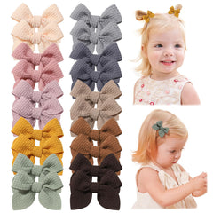 Jollybows 20pcs baby hair clips with 2-inch mini bows provide secure, comfy pigtails all day.