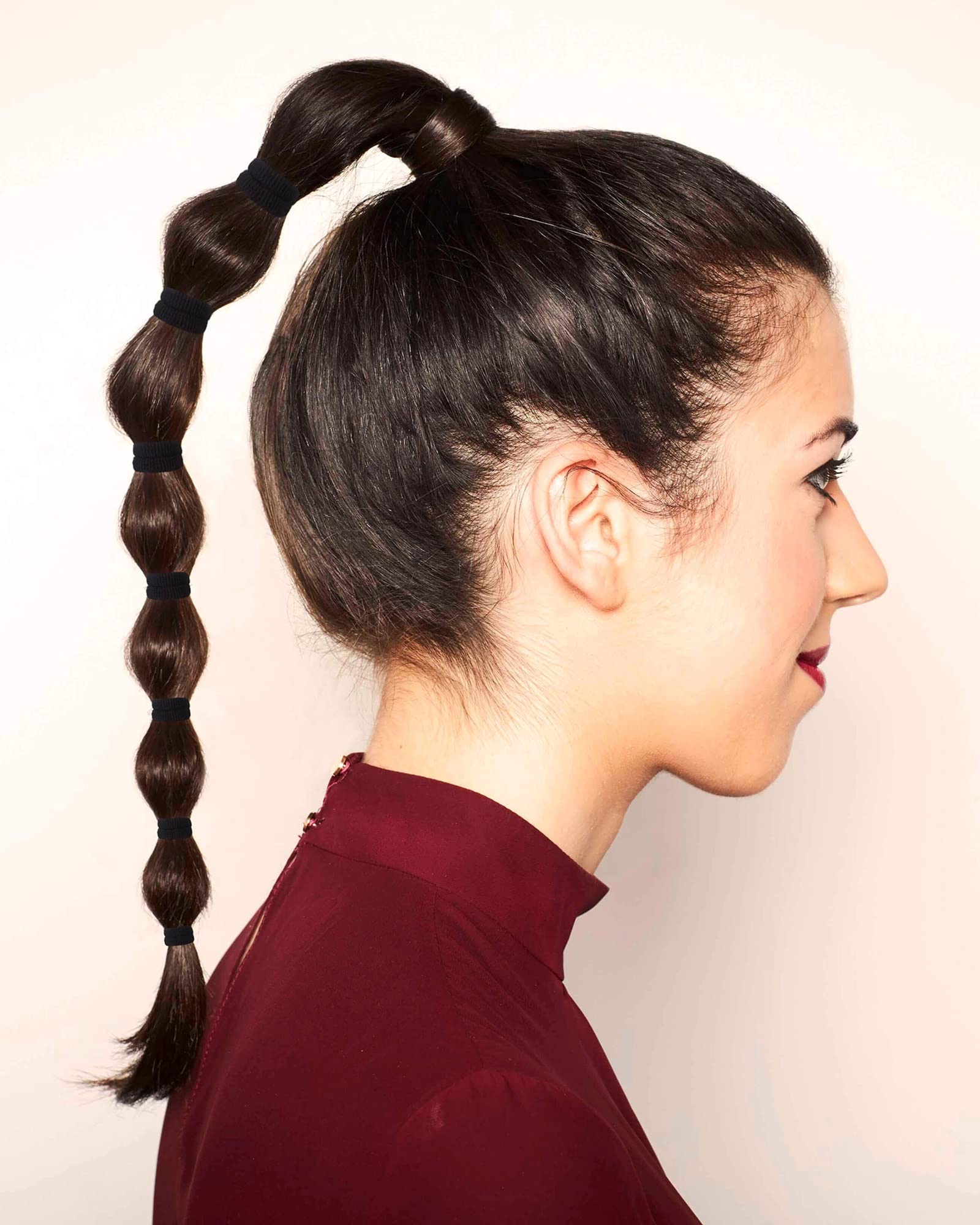 Jollybows black hair ties for low or high ponytails.