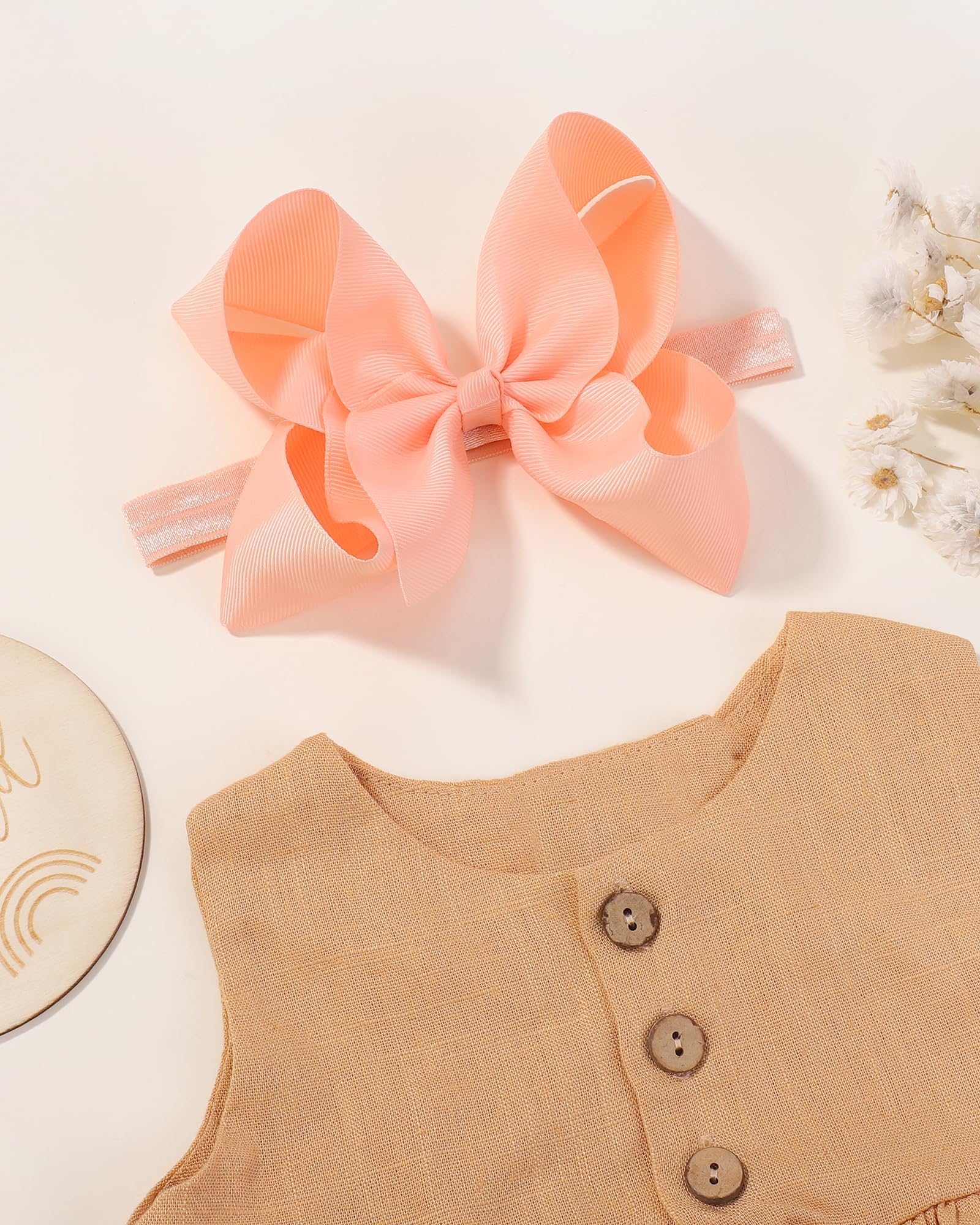 Jollybows 36cm elastic headband demonstrates comfortable stretch fit for growing babies