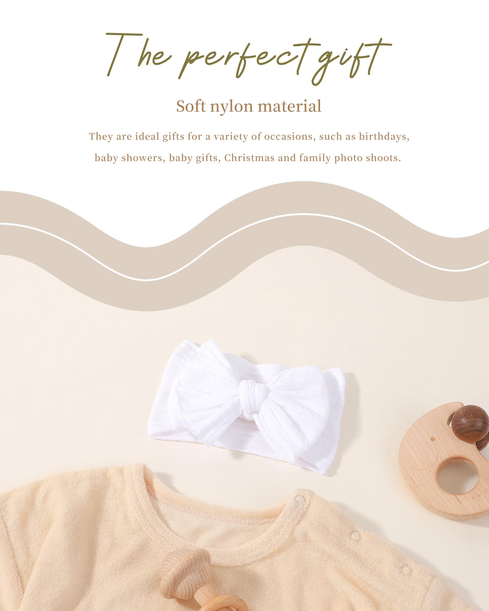 Jollybows 3pcs baby bows light pink headband gentle touch for comfy all-day wear.