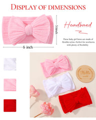 Jollybows 3pcs baby bows red headband adds bold charm to daily outfits.
