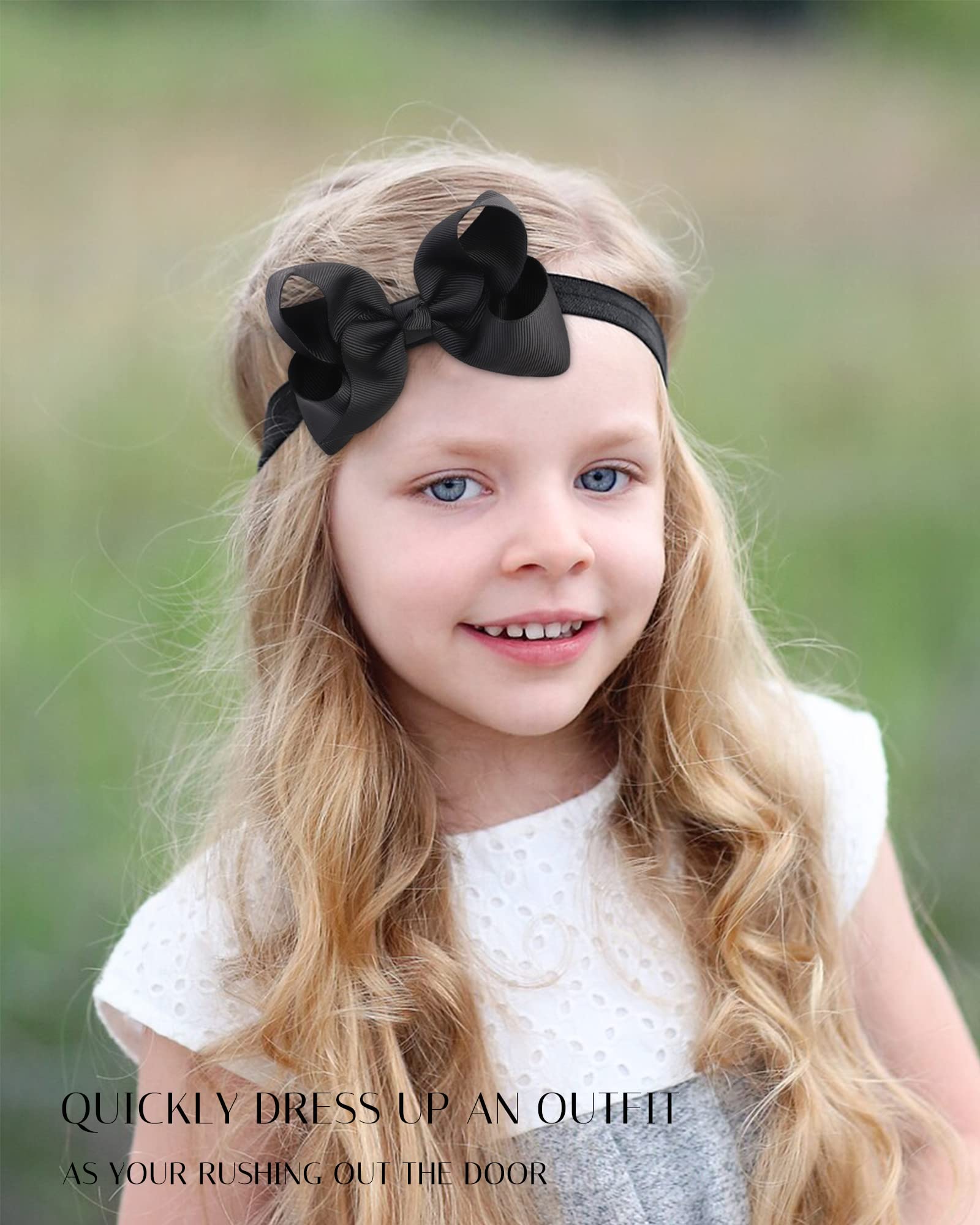 Jollybows 3pcs hairbands khaki closeup displaying comfy elastic band and bow details.
