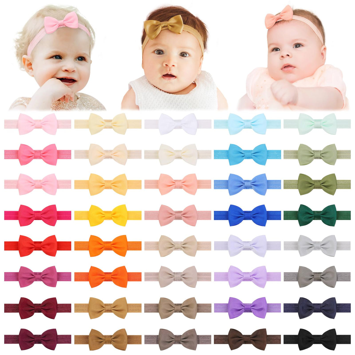 Jollybows 40-color headbands offer versatile styling for every outfit.