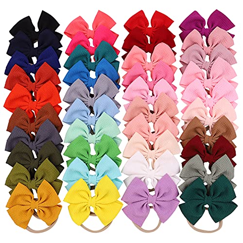 Jollybows 40pcs set packaging displaying vibrant bows for versatile outfit matching