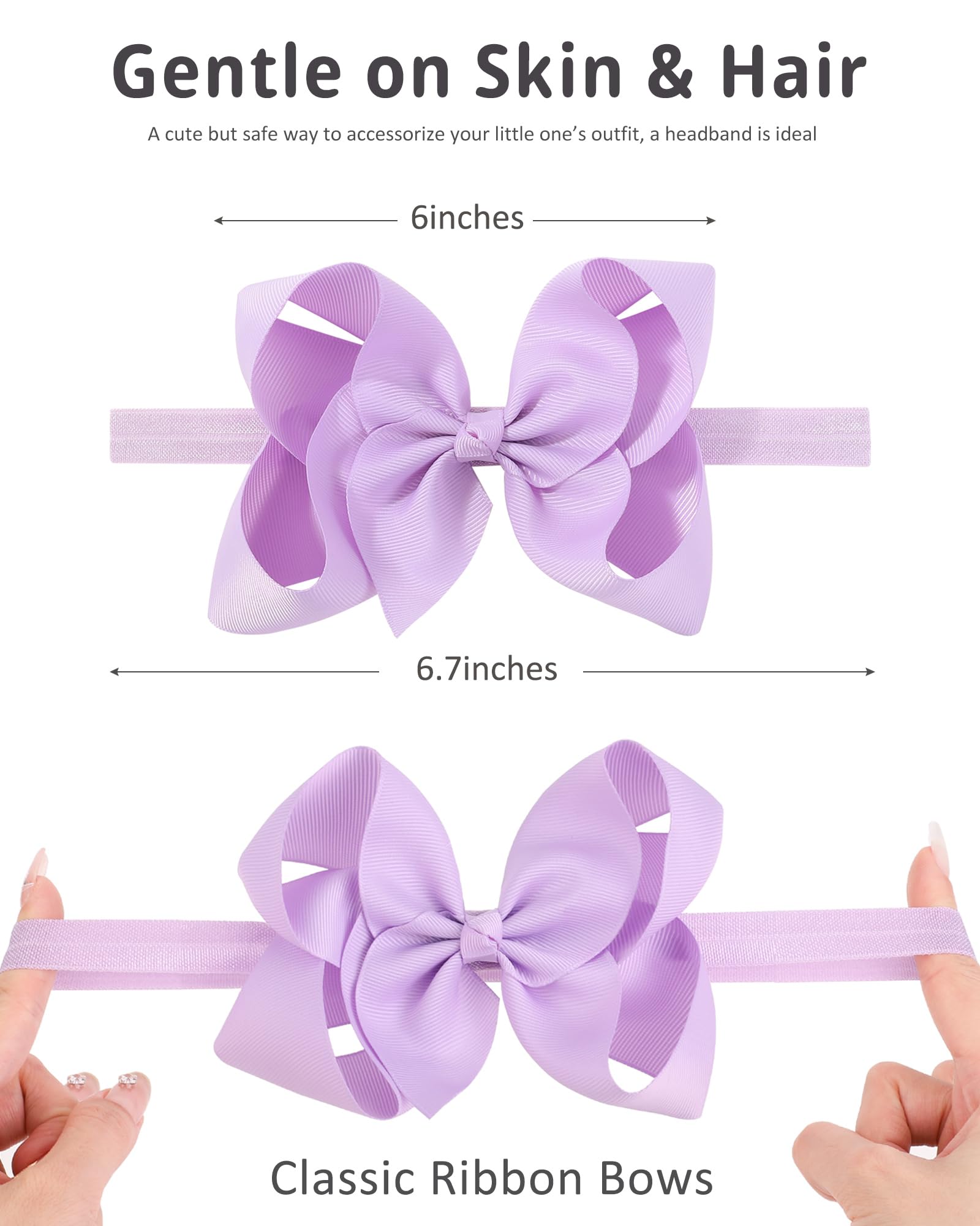 Jollybows 6inch bow size captures classic cute styling for newborns and toddlers