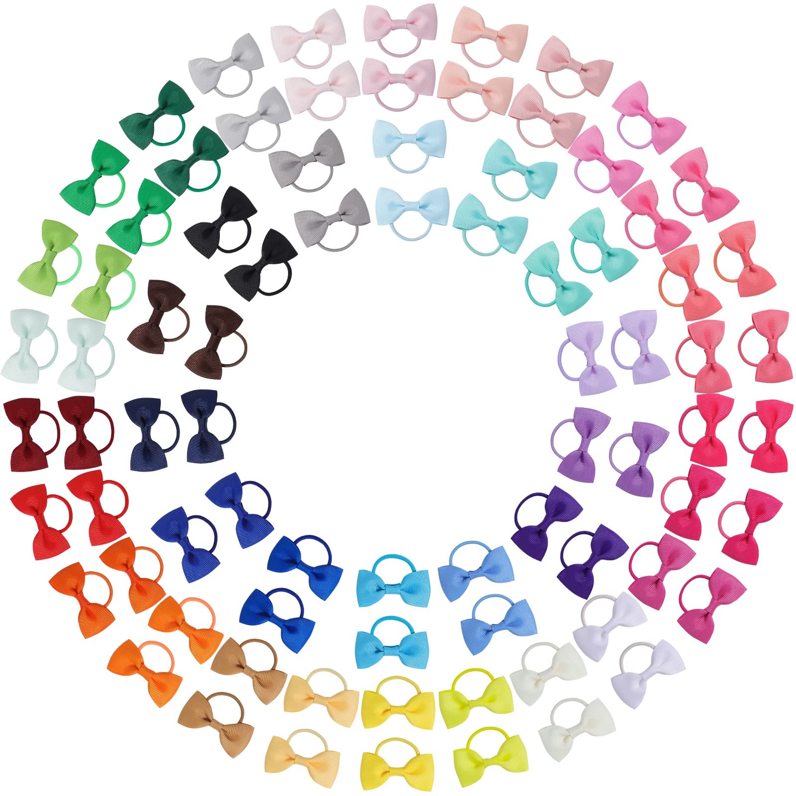 Jollybows 80-pcs hair bows set shows color variety for easy outfit matching.