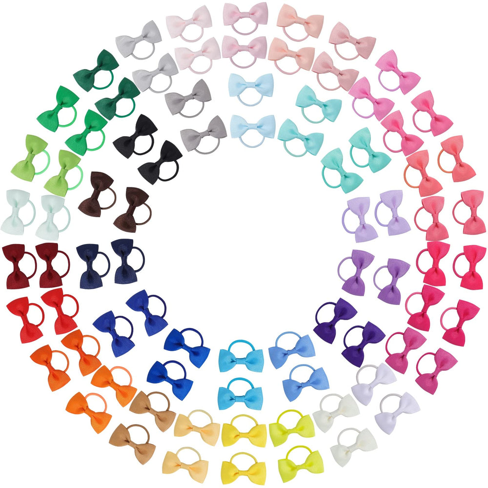 Jollybows 80-pcs hair bows set shows color variety for easy outfit matching.