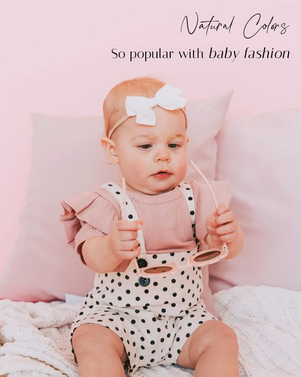 Jollybows age-range flexible headband fits newborns to toddlers with room to grow.