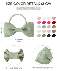 Jollybows dark-set baby bows provide secure elastic ties for gentle hold.