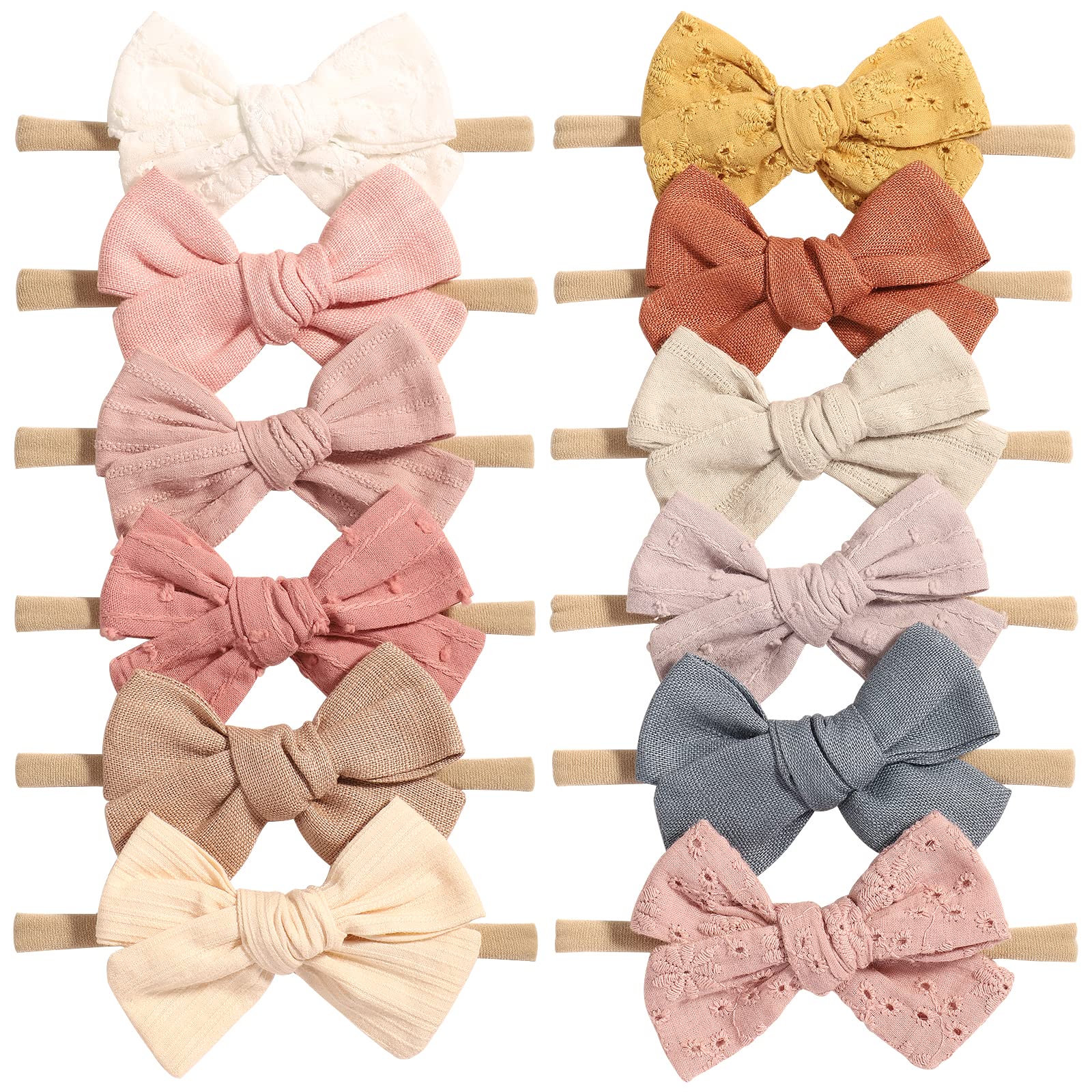 Jollybows baby bows assorted colors for easy outfit matching.