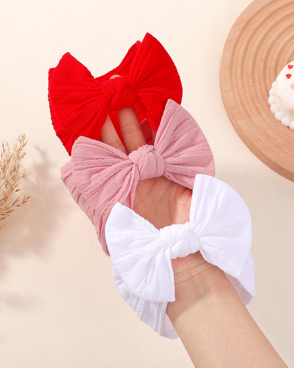 jollybows baby bows headbands stretchy-fit – flexible size that grows with baby for secure positioning